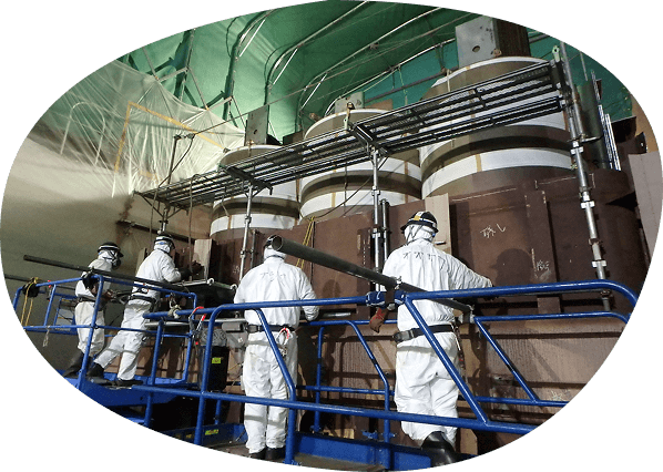 変圧器の解体工事の様子